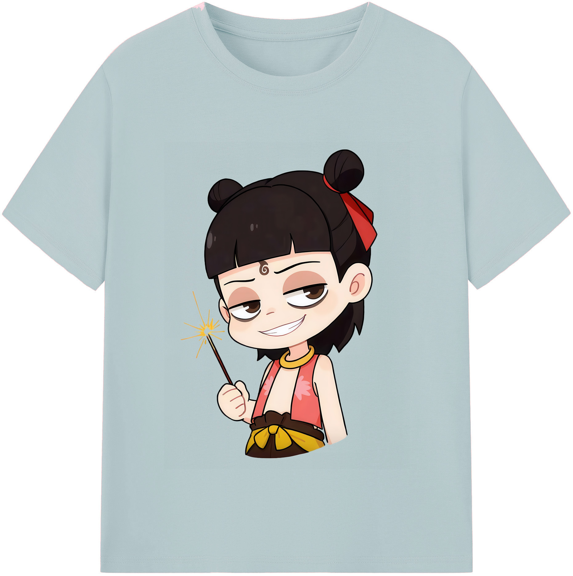 （画像用） Ne Zha 2 ナタ 魔童の大暴れ 綿100％半袖Tシャツ（フロントプリント）